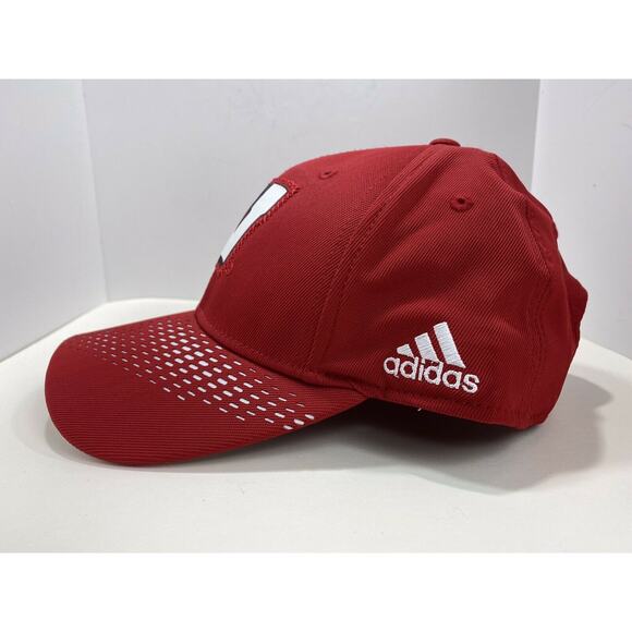 Adidas Red & White Wisconsin UW Badgers SnapBack Baseball Hat Cap OSFM - Picture 2 of 6